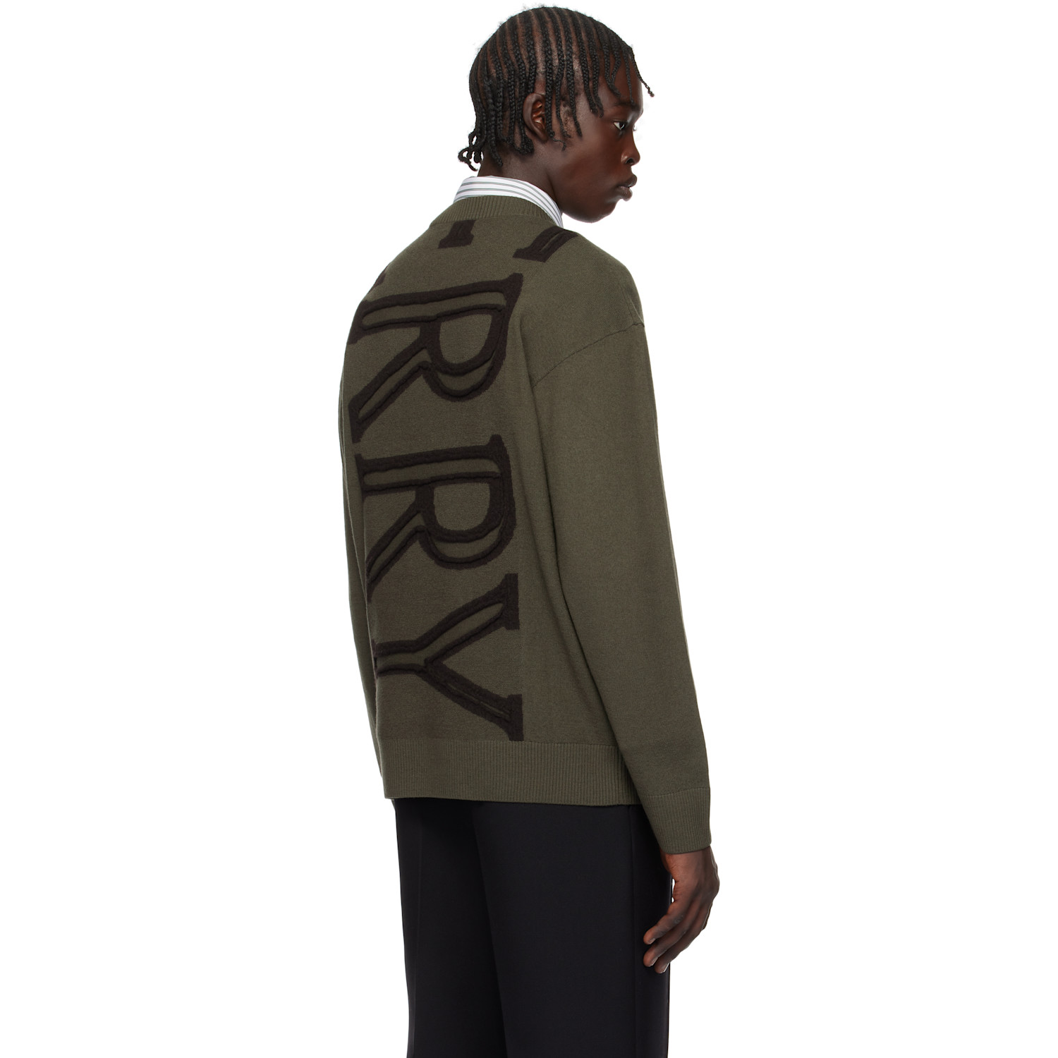  Burberry Brown Logo Wool Sweater 