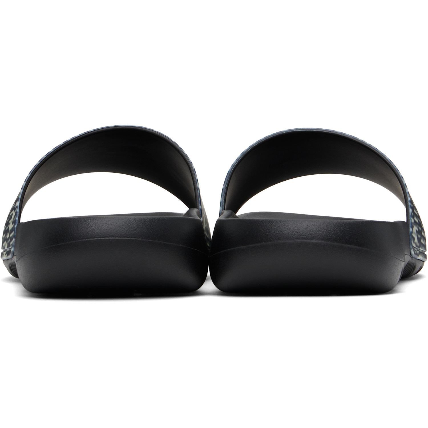  Burberry Black & Off-white Check Dive Slides 