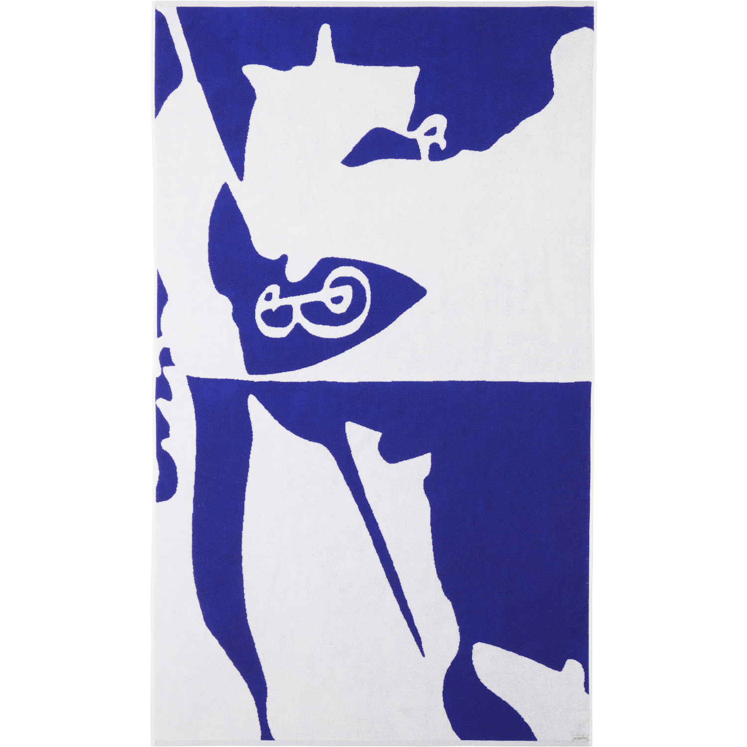  Burberry Navy & White Split Ekd Beach Towel 