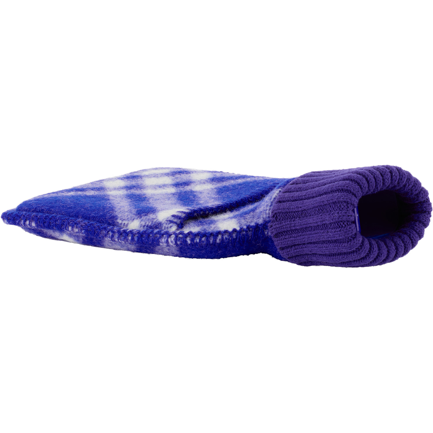  Burberry Navy Wool Check Hot Water Bottle 