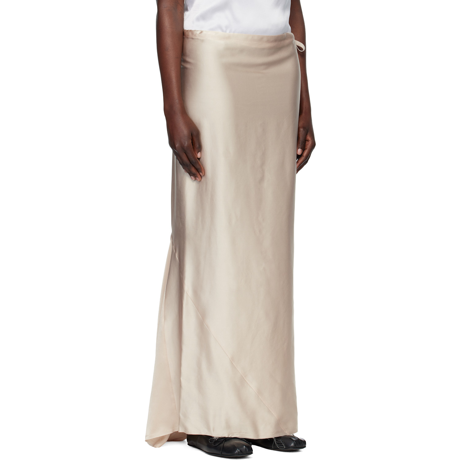  Ann Demeulemeester Beige Eveline Bias Maxi Skirt 