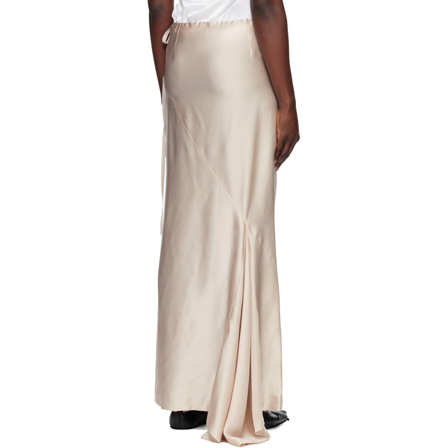  Ann Demeulemeester Beige Eveline Bias Maxi Skirt 