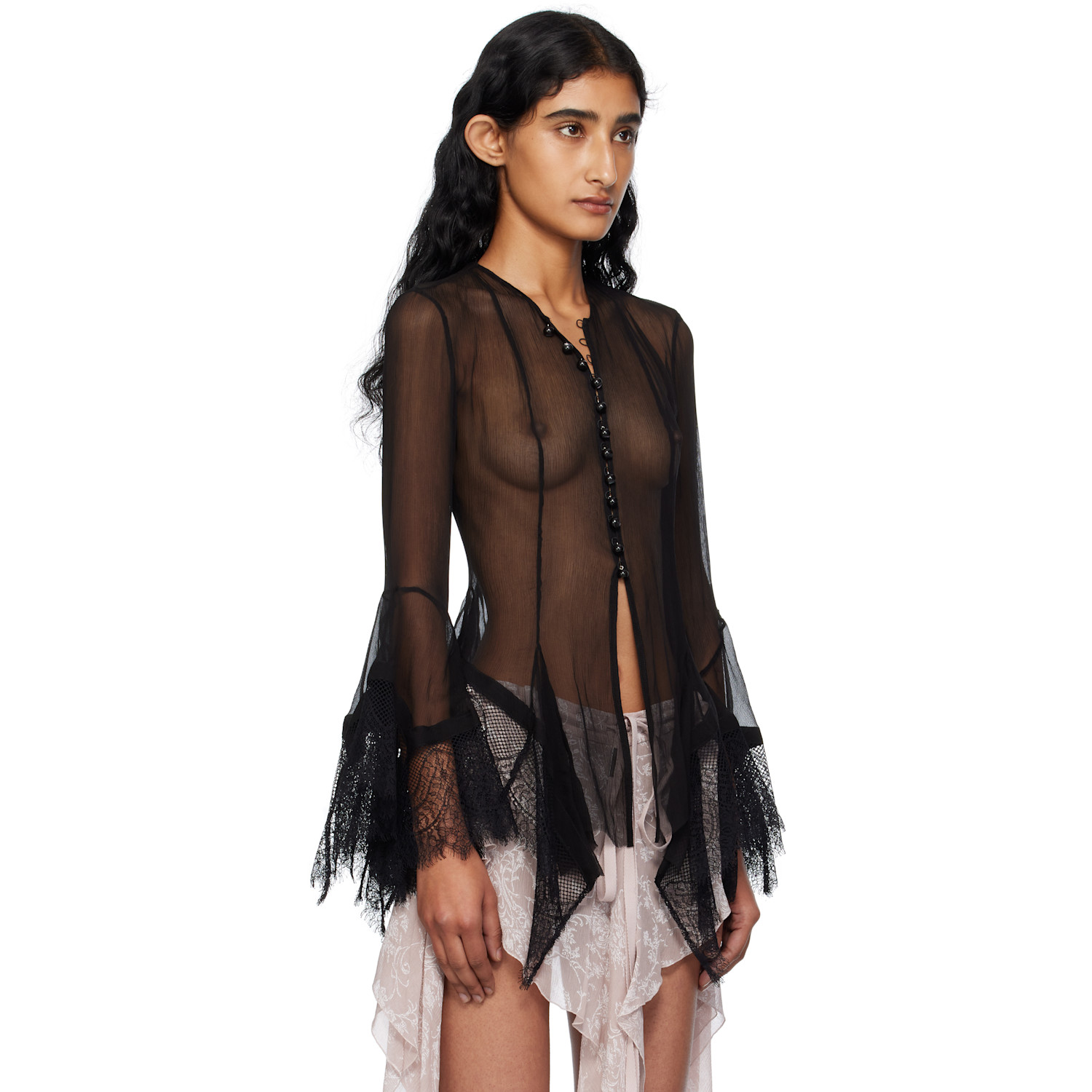  Ann Demeulemeester Black Kristabel Handkerchief Blouse 