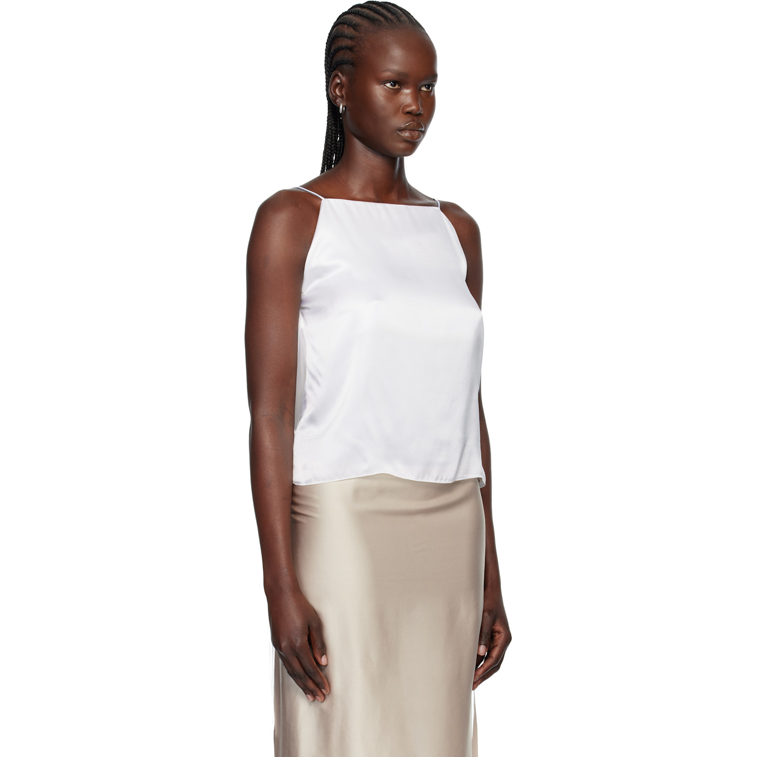  Ann Demeulemeester White Heda Slip Open Back Top 