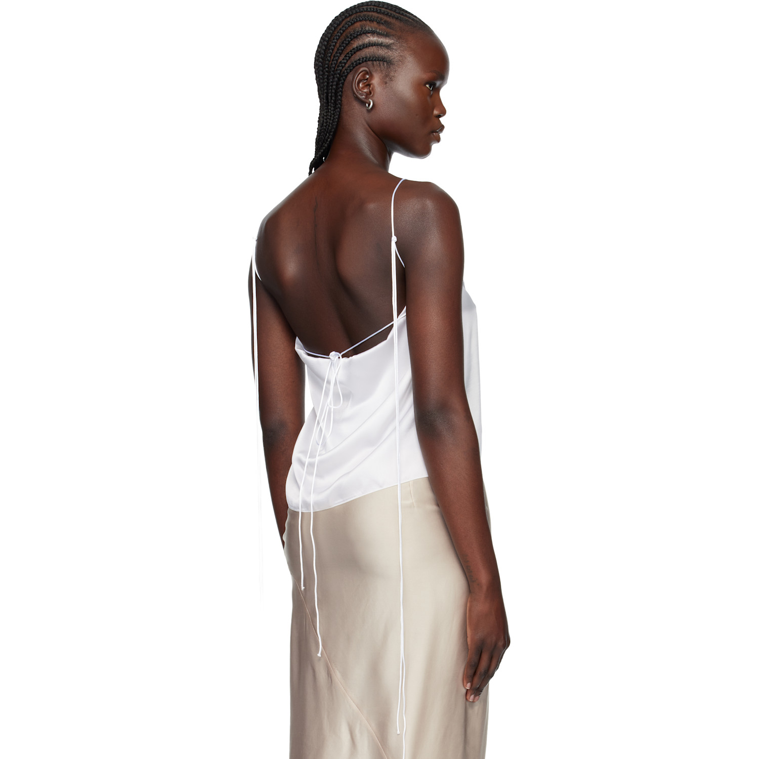  Ann Demeulemeester White Heda Slip Open Back Top 