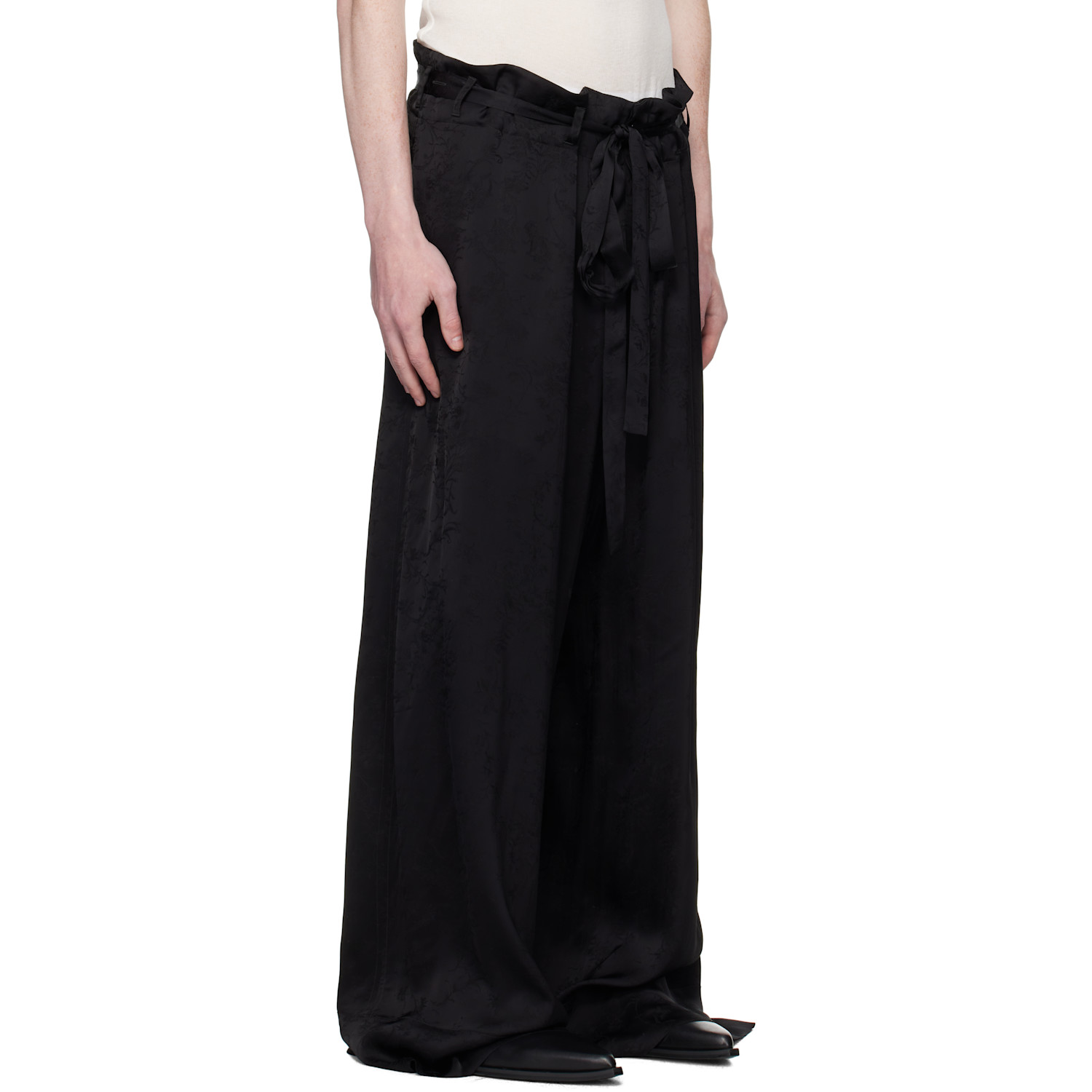  Ann Demeulemeester Black Bruse Wide Lounge Pants 