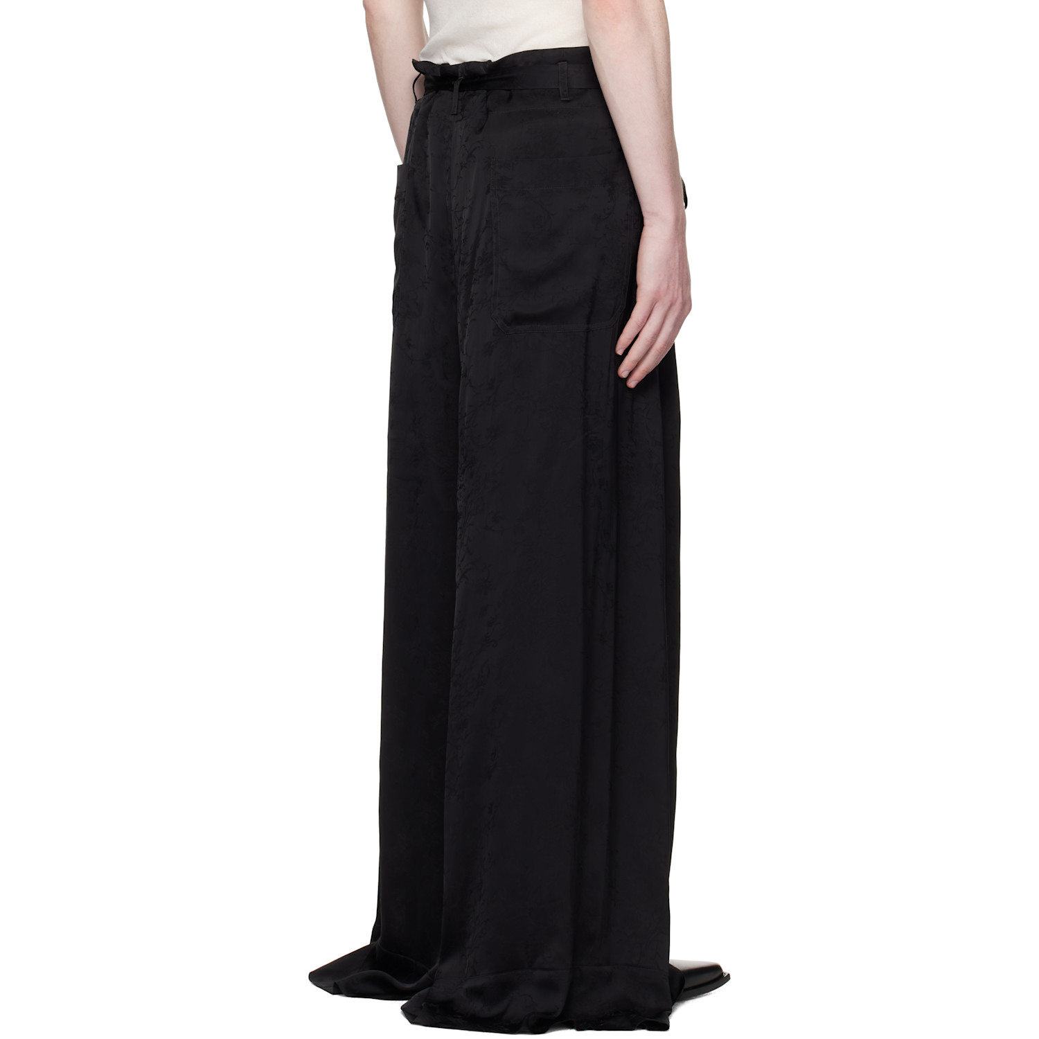  Ann Demeulemeester Black Bruse Wide Lounge Pants 