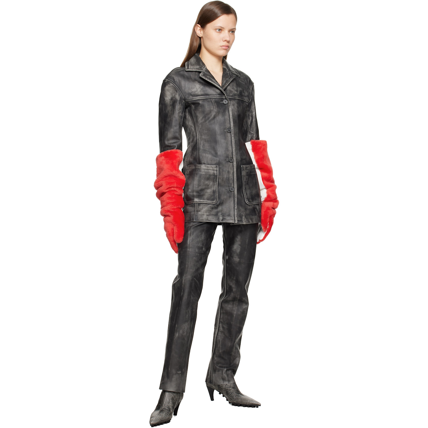  Marni Red & White Long Gloves 