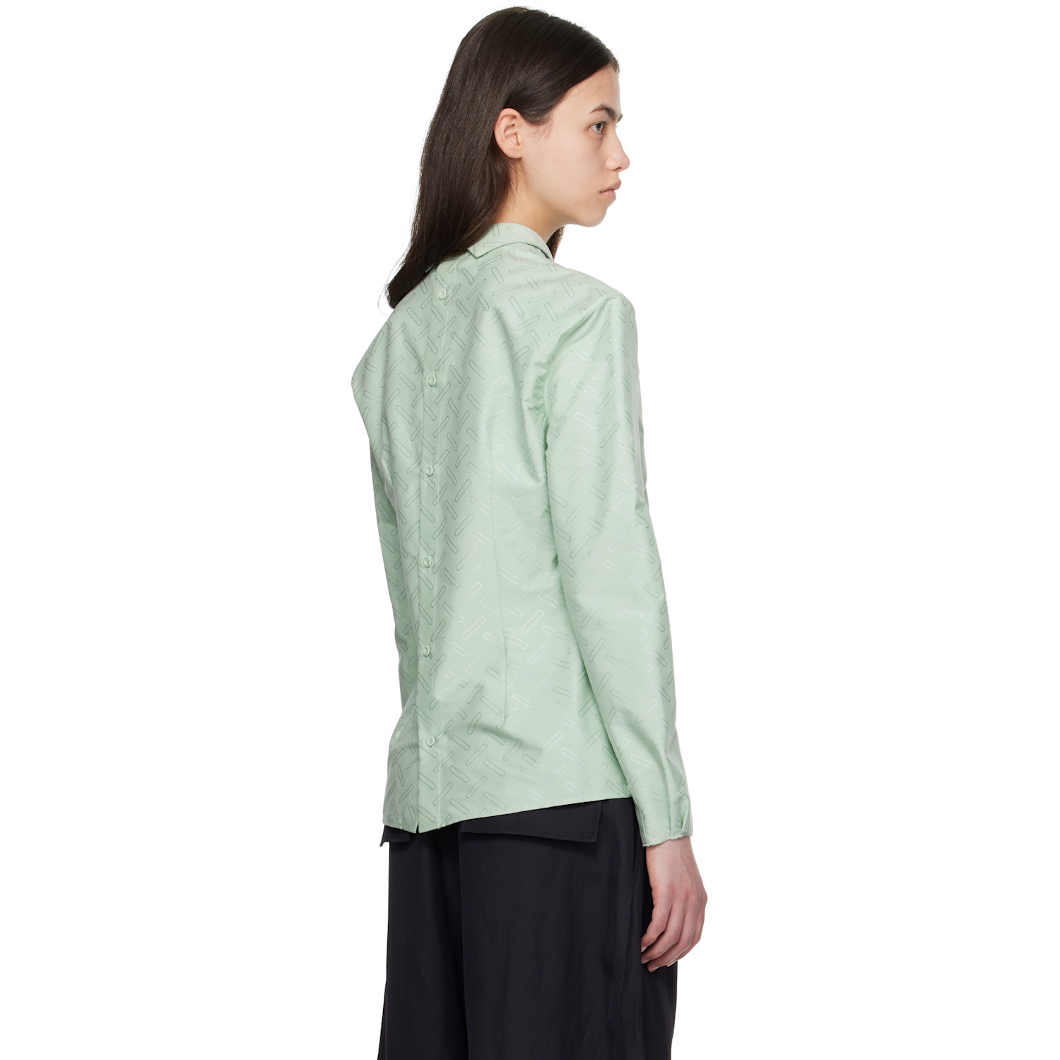  Marni Green Confetti Cotton Jacquard Shirt 