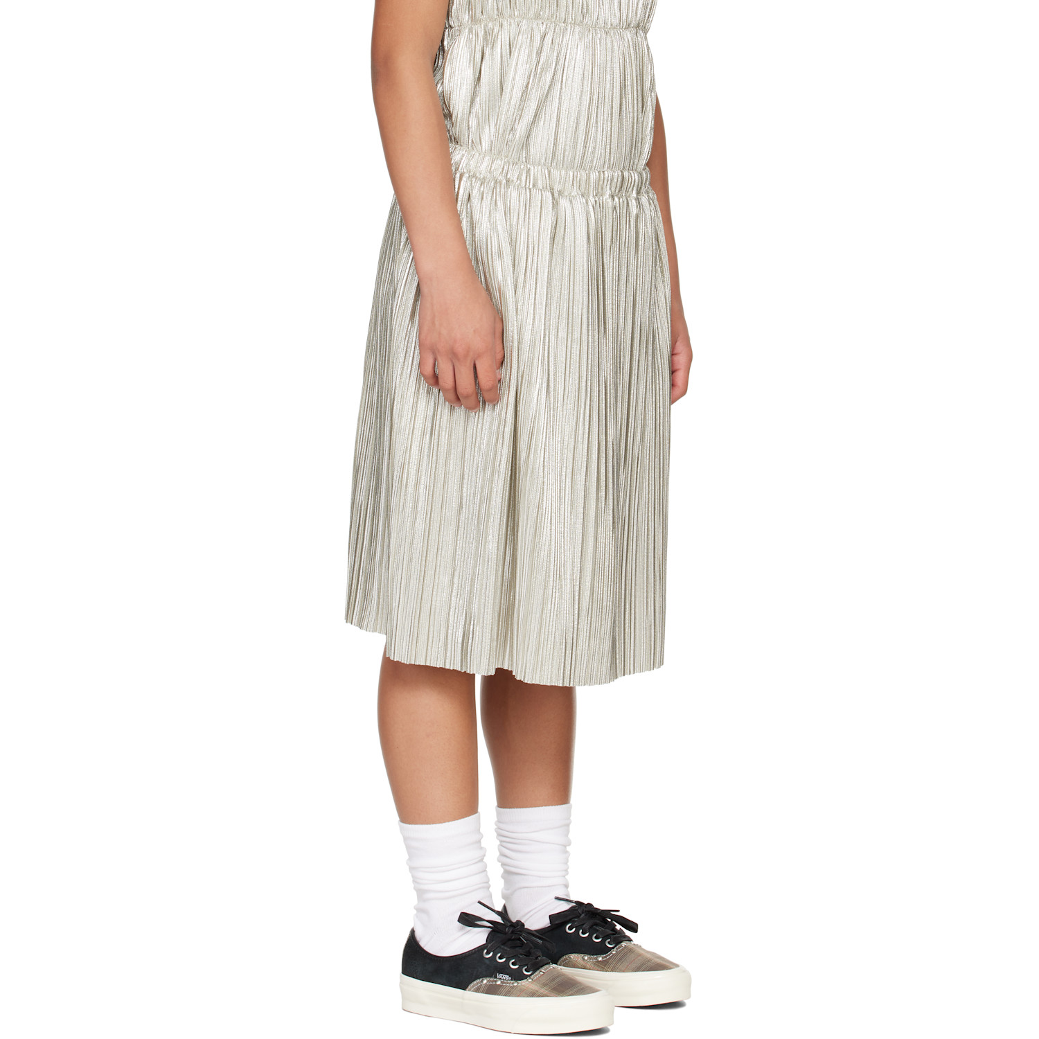  Marni Kids Silver Pleated Skirt 