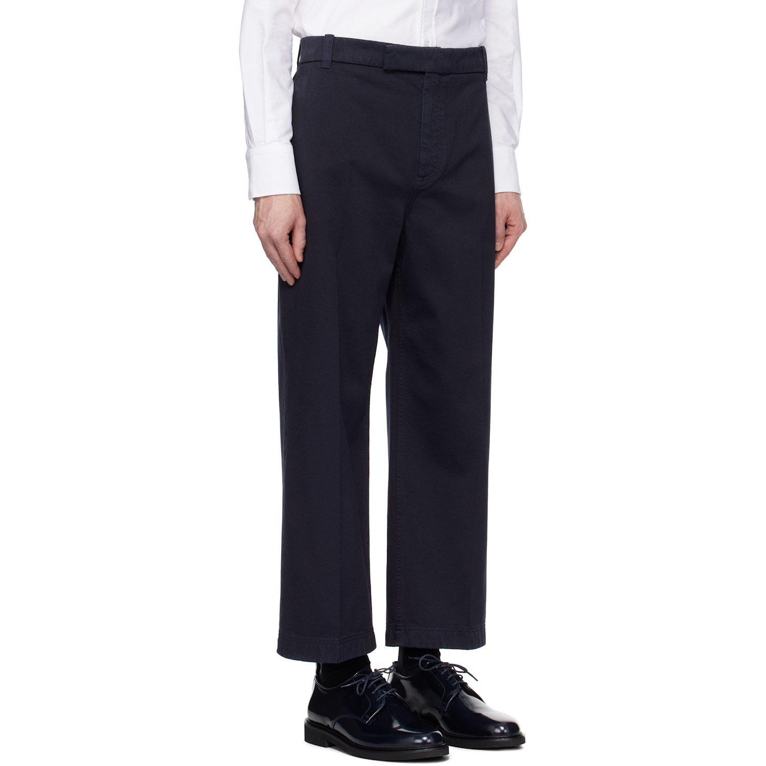 Thom Browne Navy Cotton Twill Utility Trousers 