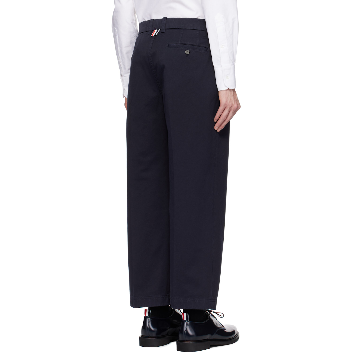  Thom Browne Navy Cotton Twill Utility Trousers 