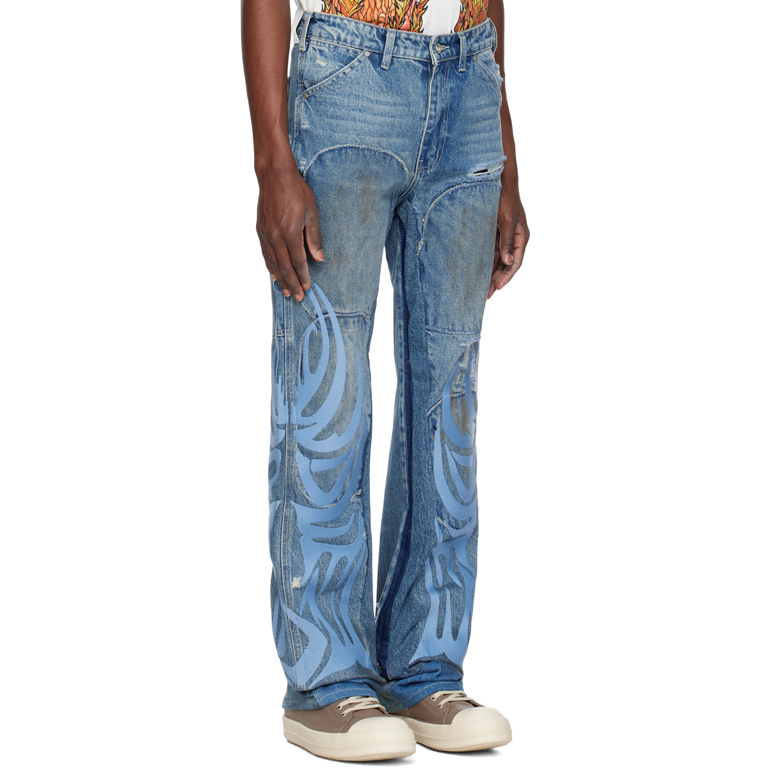  Who Decides War Blue 'wdw' Winged Carpenter Jeans 
