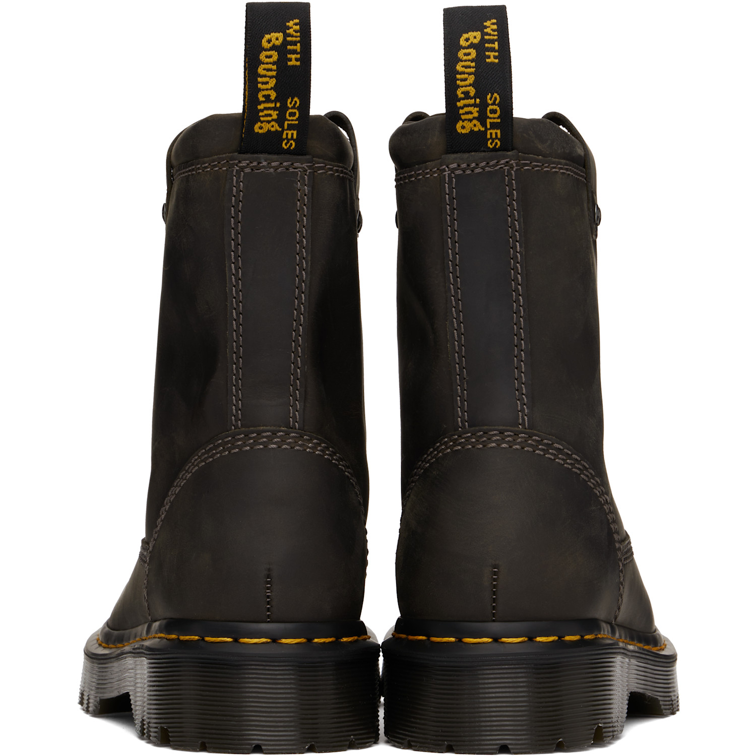  Dr. Martens Gray Anistone Lo Leather Boots 