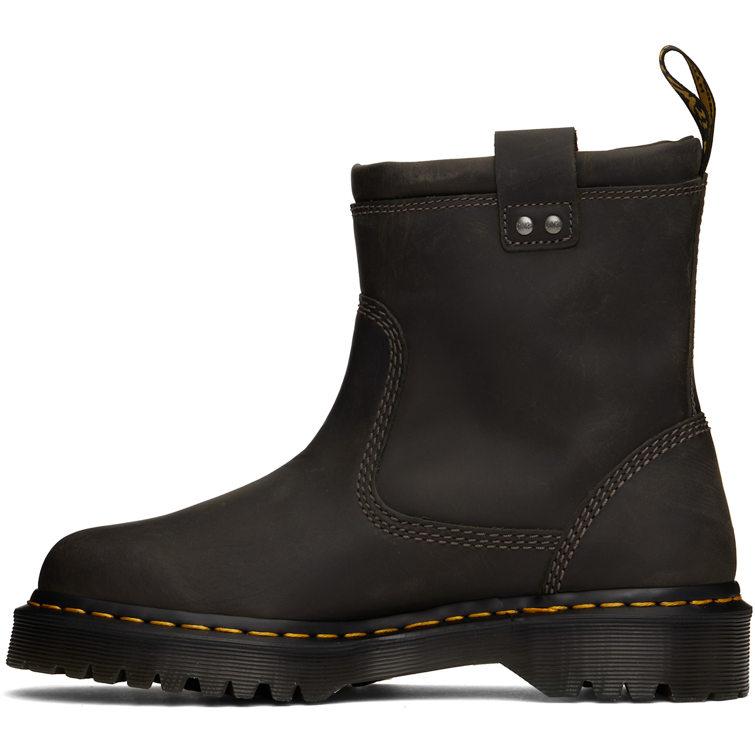  Dr. Martens Gray Anistone Lo Leather Boots 