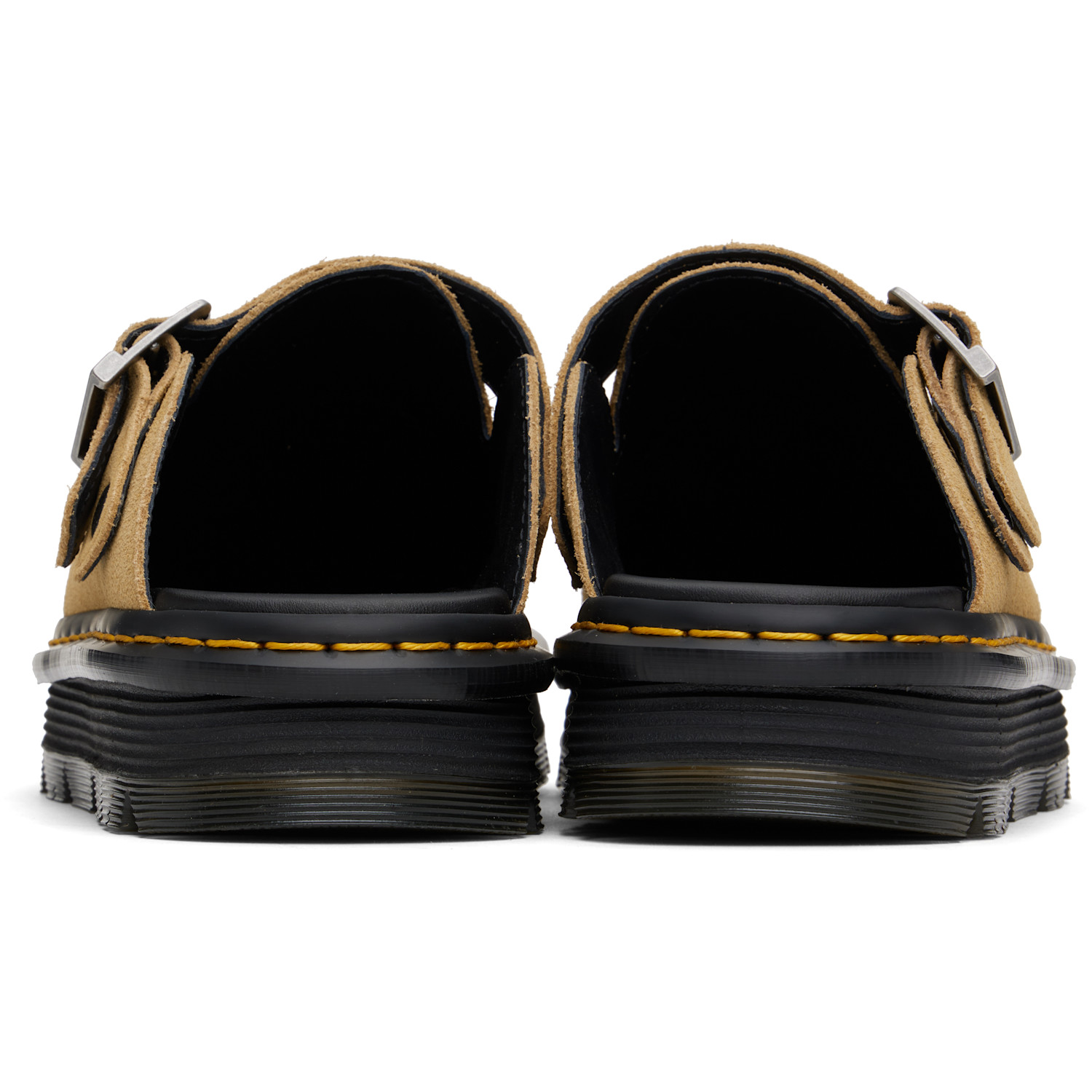  Dr. Martens Tan Zebzag Suede Platform Slip-on Loafers 
