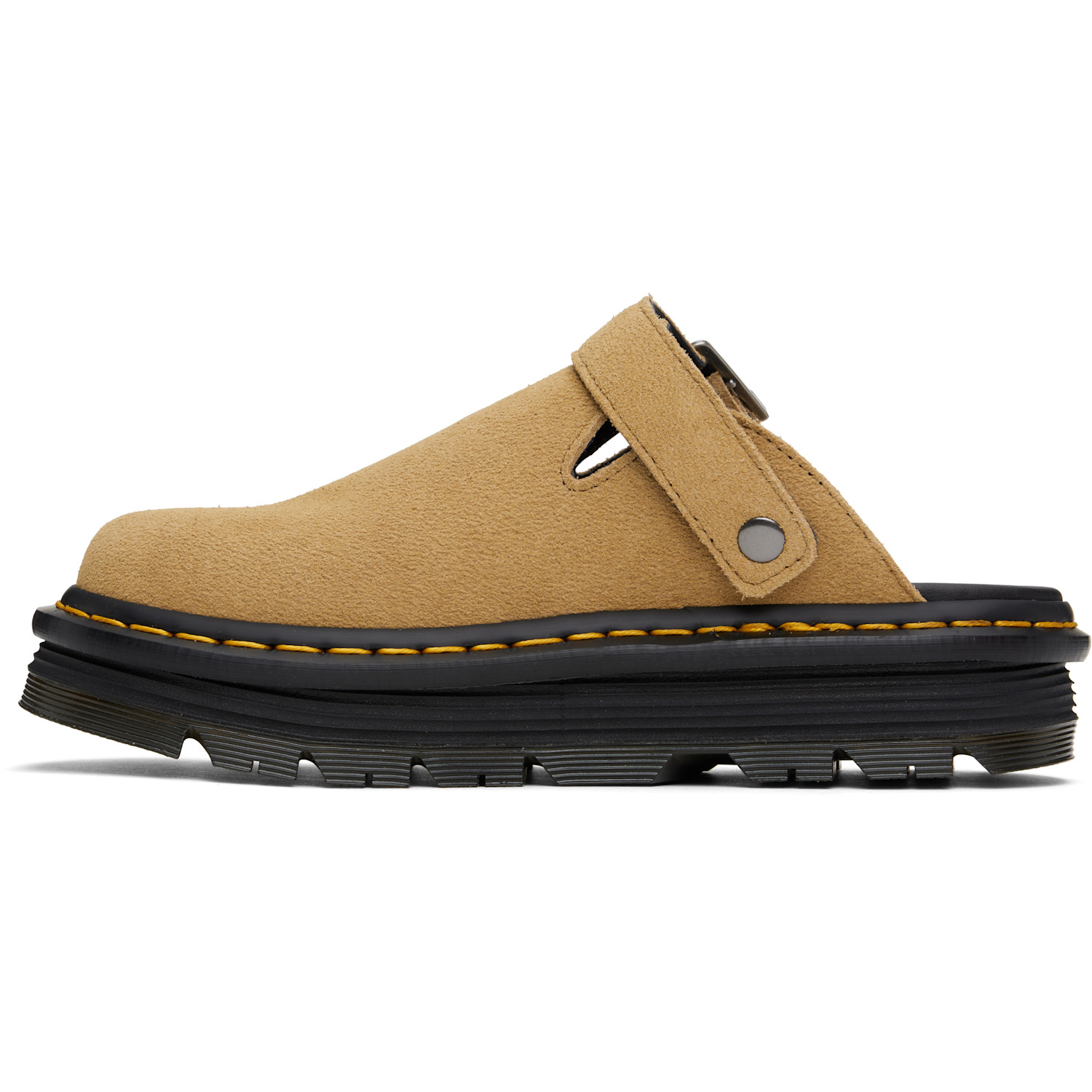  Dr. Martens Tan Zebzag Suede Platform Slip-on Loafers 