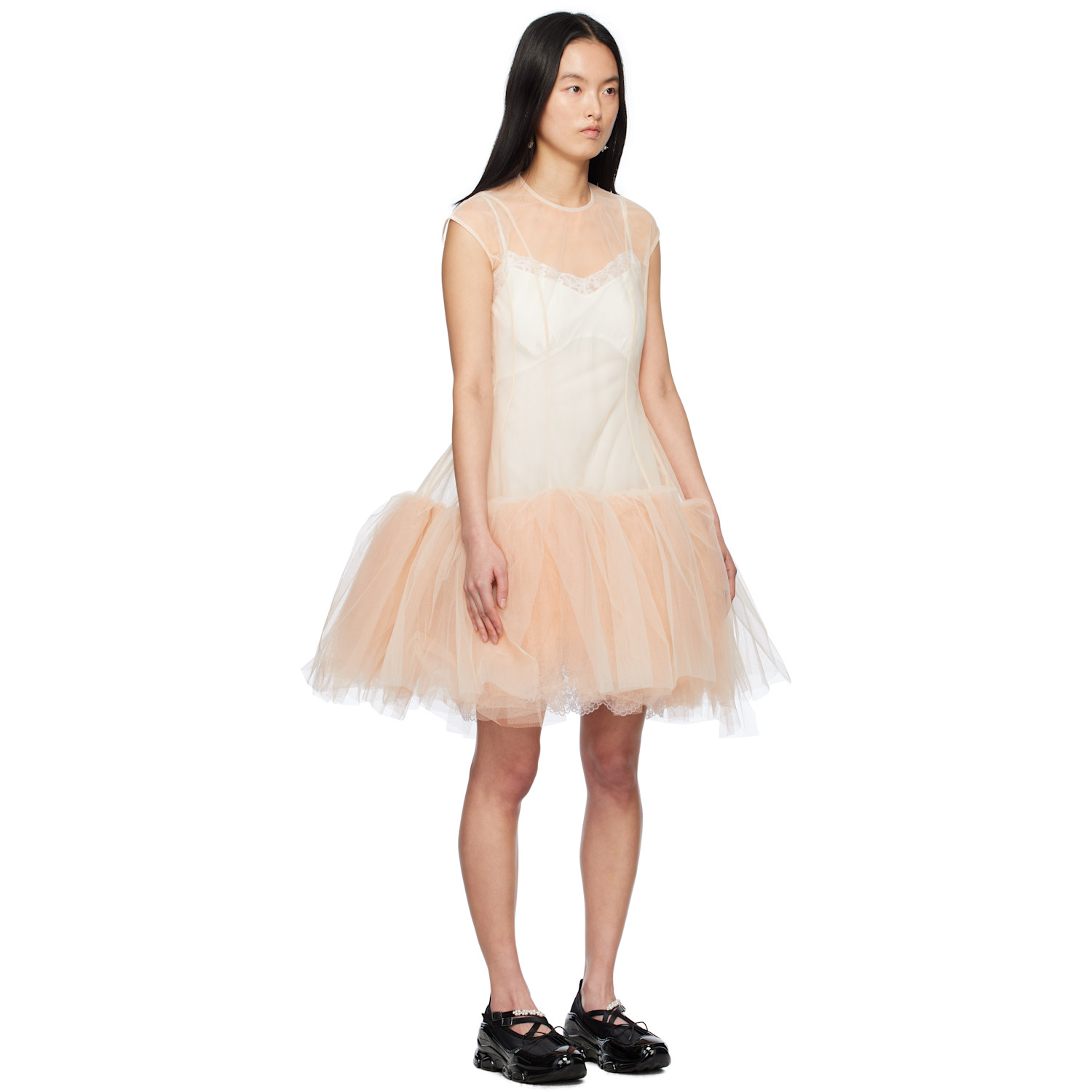  Simone Rocha Beige Sleeveless Ballet Tutu Minidress 