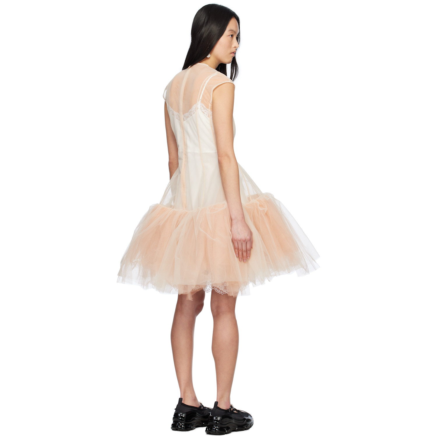  Simone Rocha Beige Sleeveless Ballet Tutu Minidress 