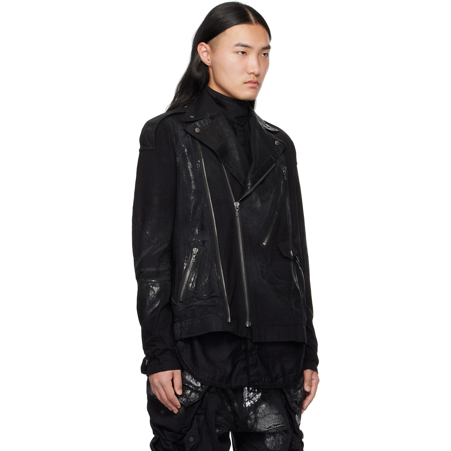  Julius Black Ana-moto Jd Biker Denim Jacket 