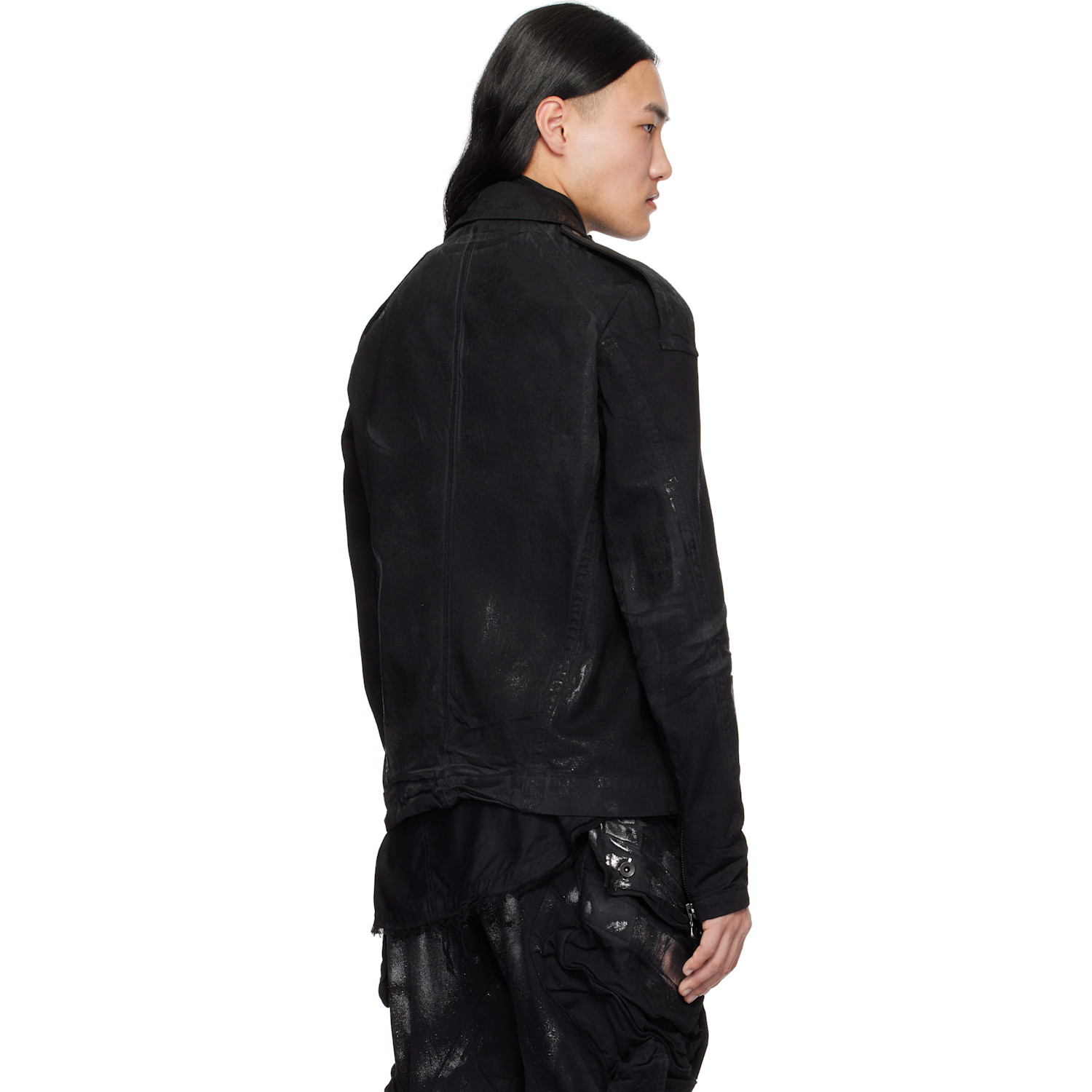 Julius Black Ana-moto Jd Biker Denim Jacket 