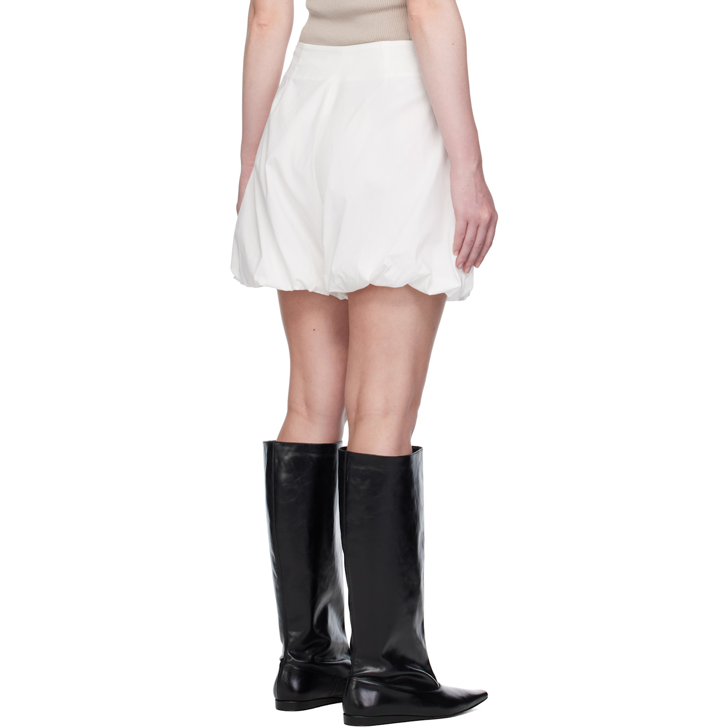  Amomento White Cotton Volume Shorts 