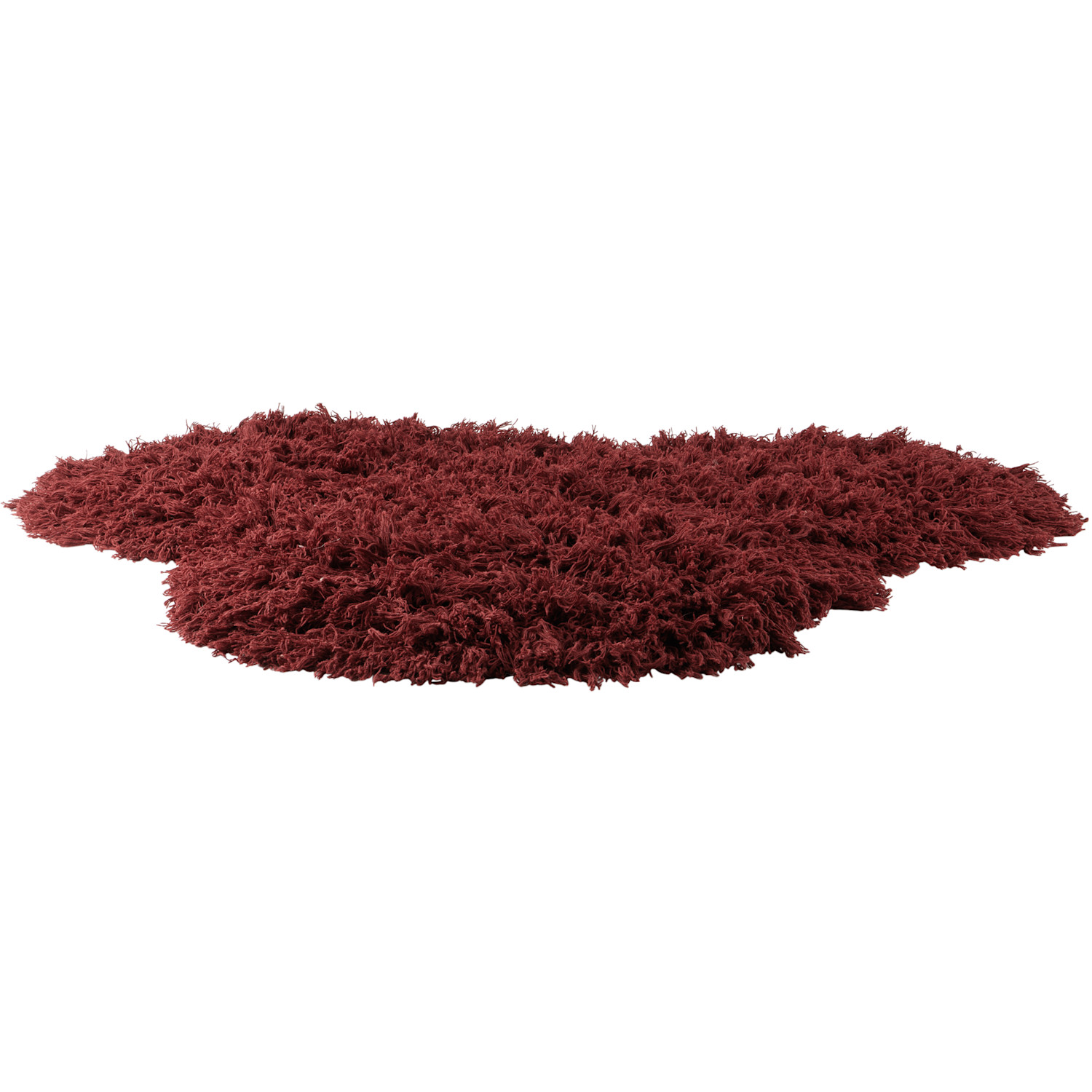  Mush Studios Ssense Exclusive Burgundy Poof Shag Rug 