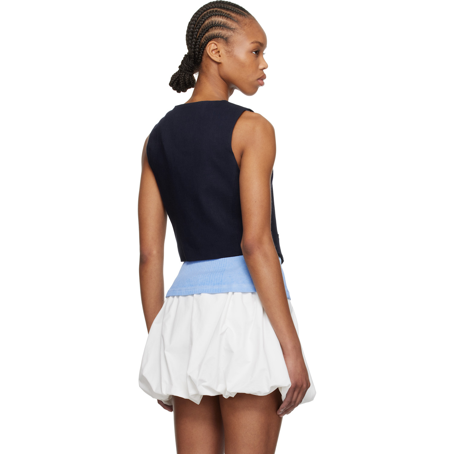  Msgm Navy Button Vest 