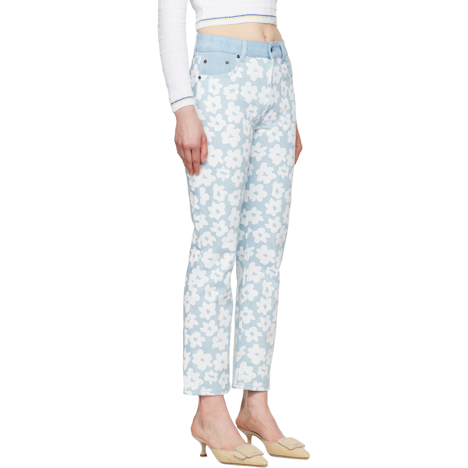  Msgm Blue Printed Jeans 