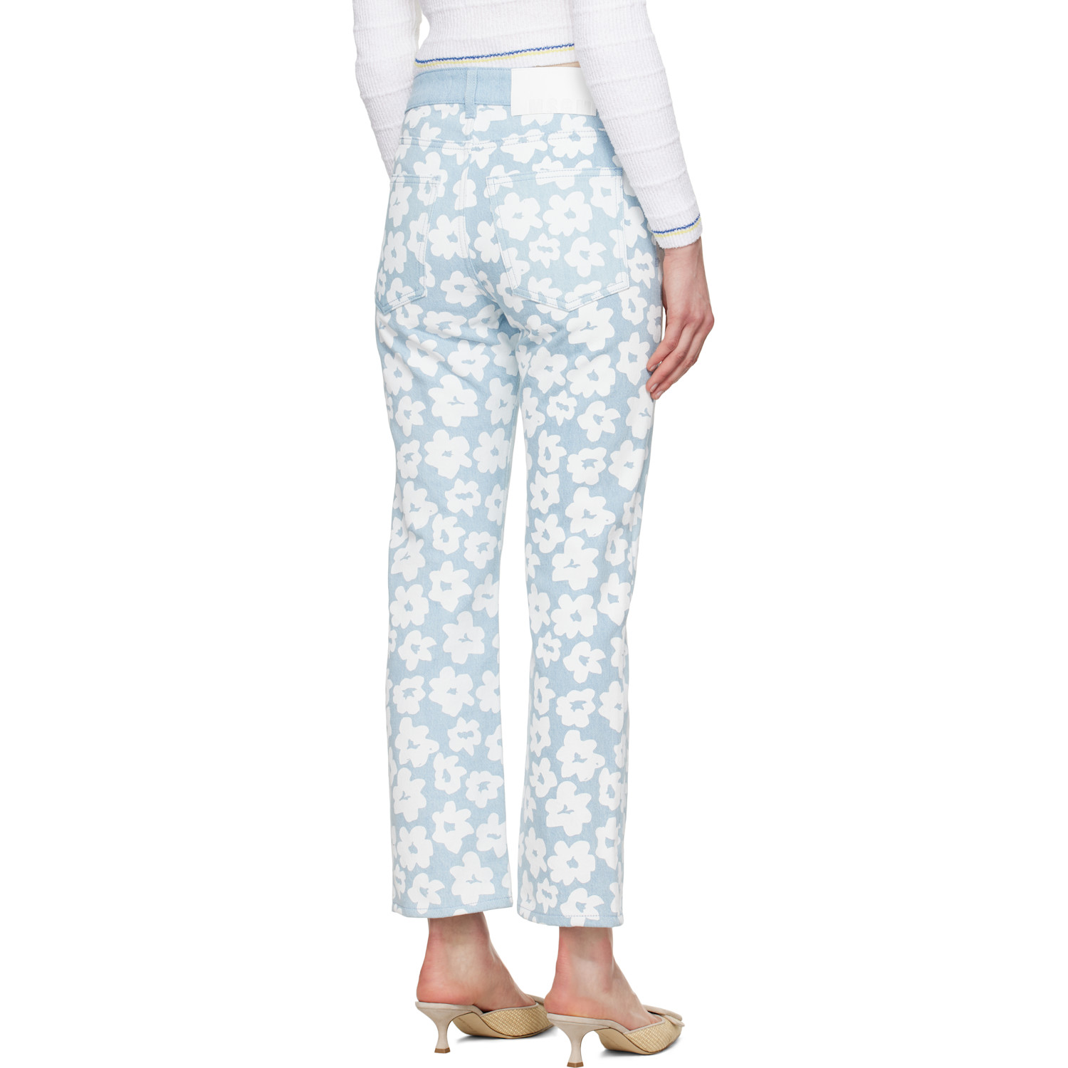  Msgm Blue Printed Jeans 