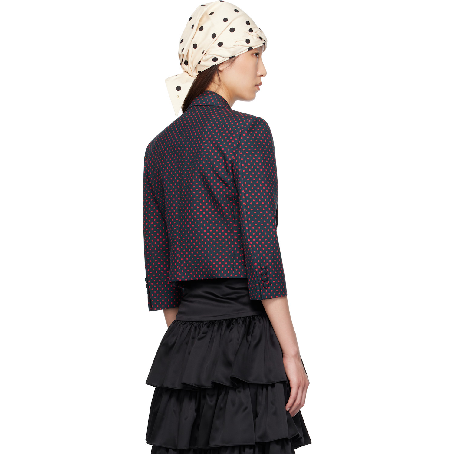  Valentino Navy Plusdepois Print Bow Jacket 