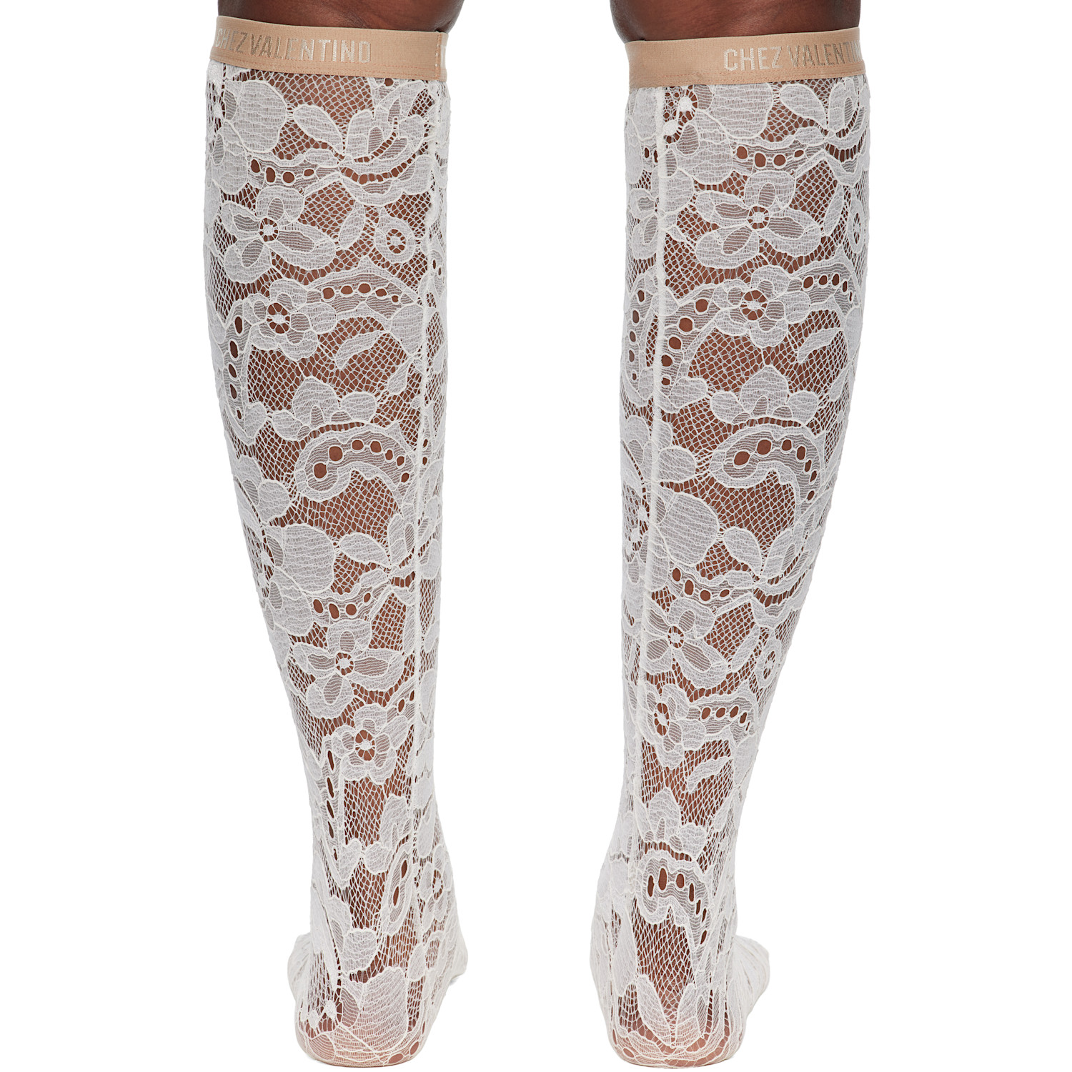  Valentino White Rebrode Lace Socks 