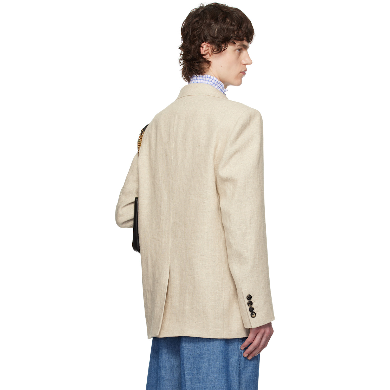  Valentino Beige Double-breasted Blazer 