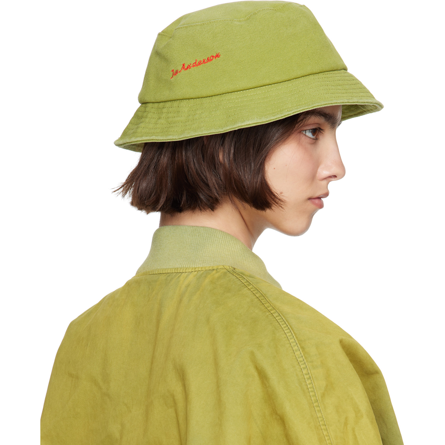  Jw Anderson Khaki Anchor Logo Bucket Hat 