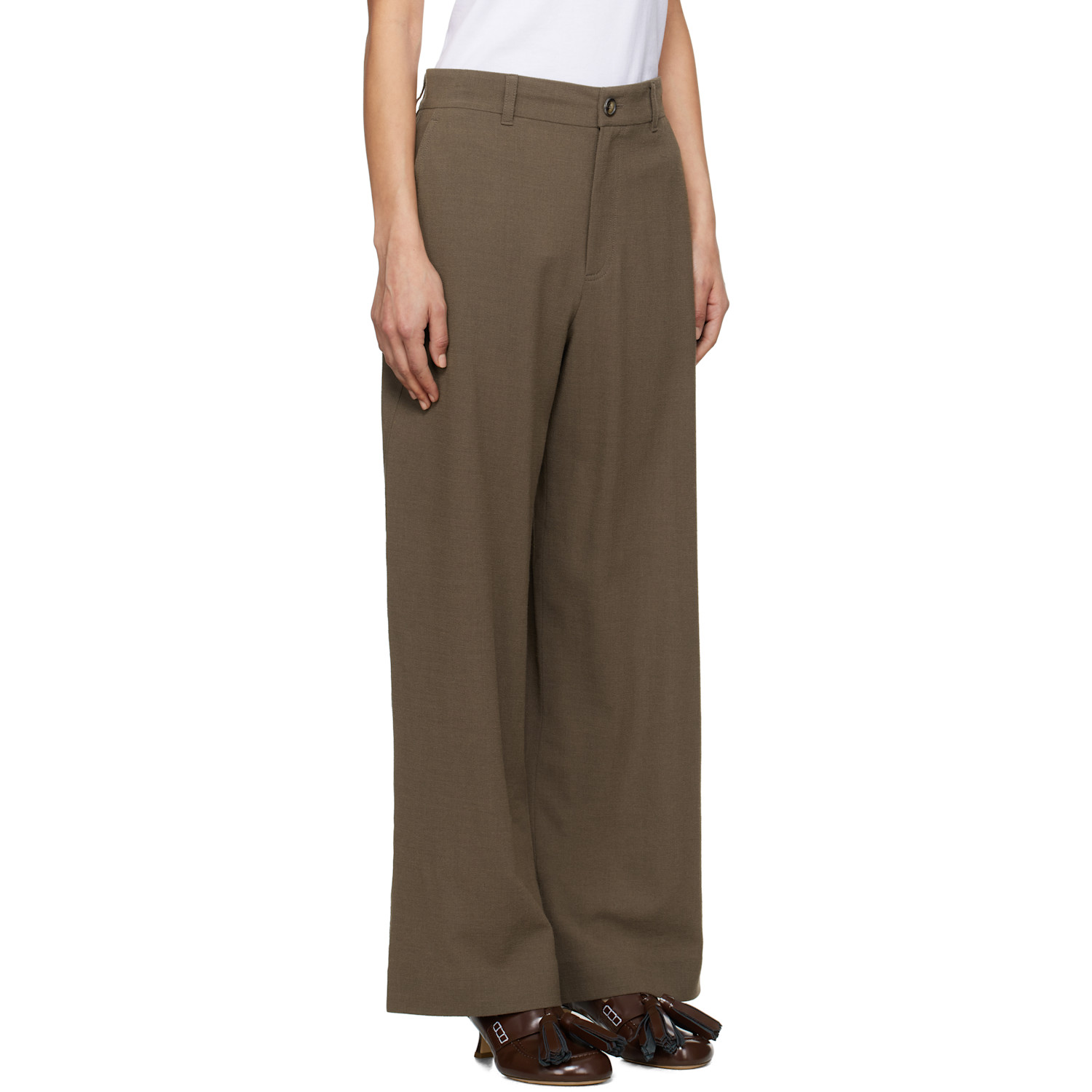  Jw Anderson Brown Straight Leg Trousers 