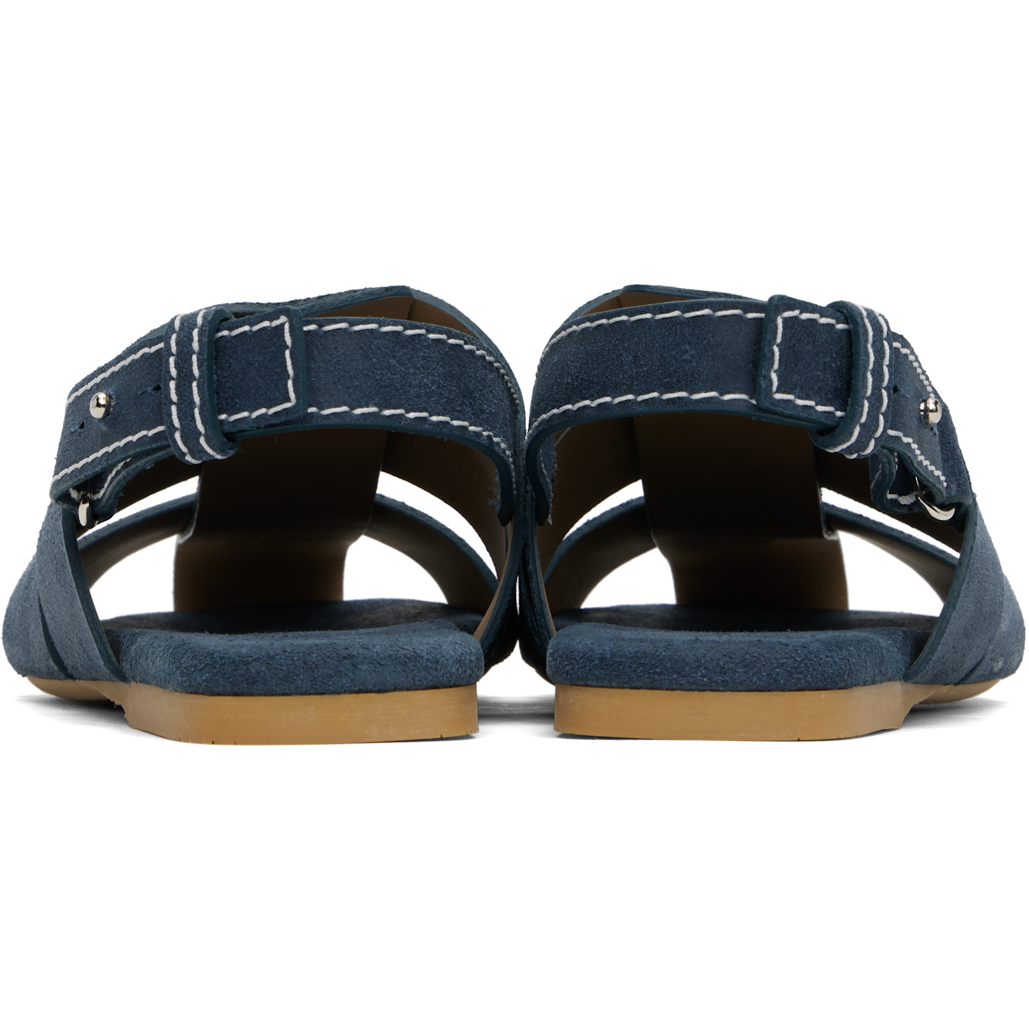  Jw Anderson Blue Stripe Flat Sandals 