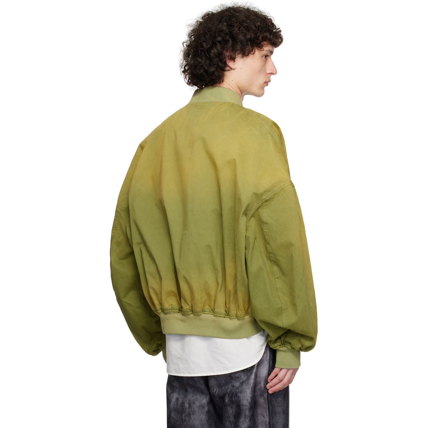  Jw Anderson Green Relaxed Cotton Bomber Jacket 