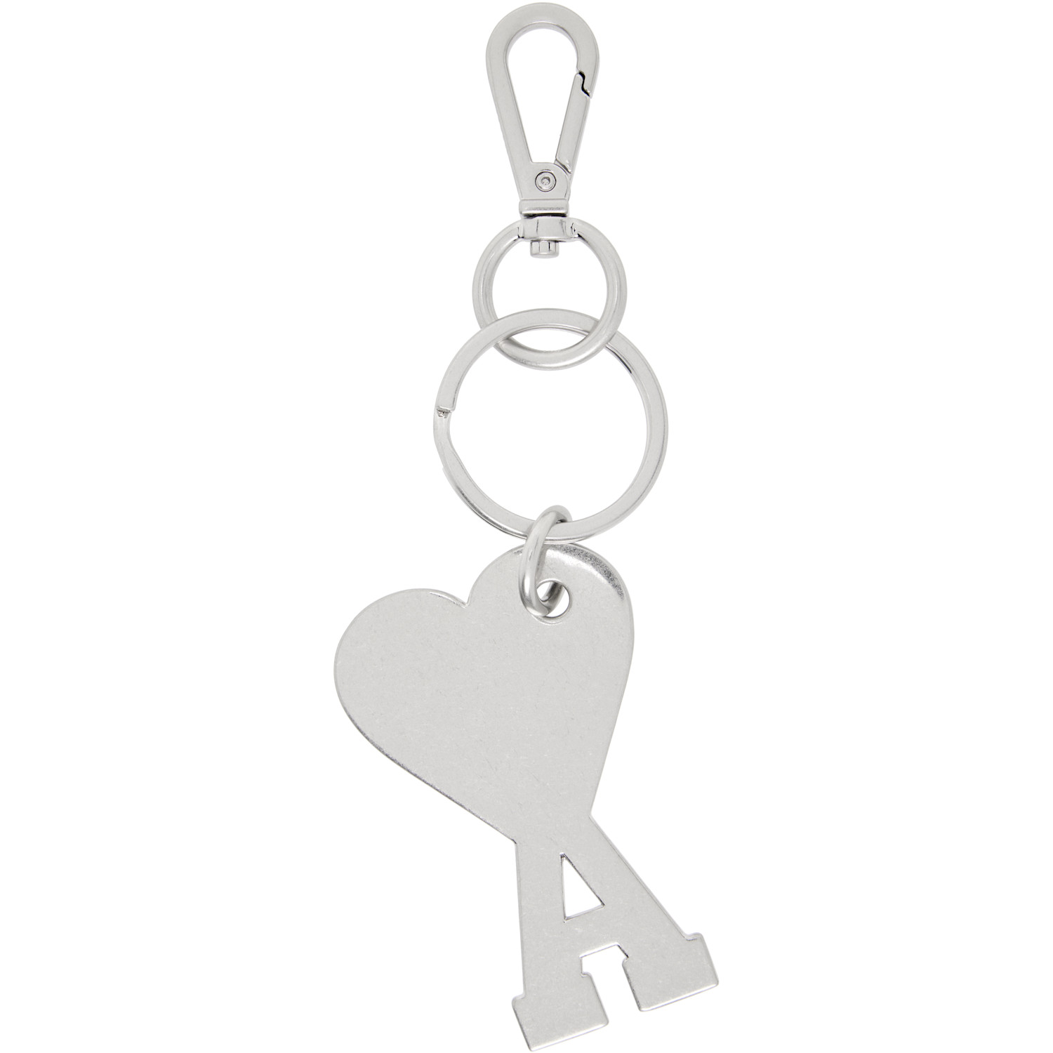  Ami Paris Silver & Off-white Ami De Coeur Keychain 