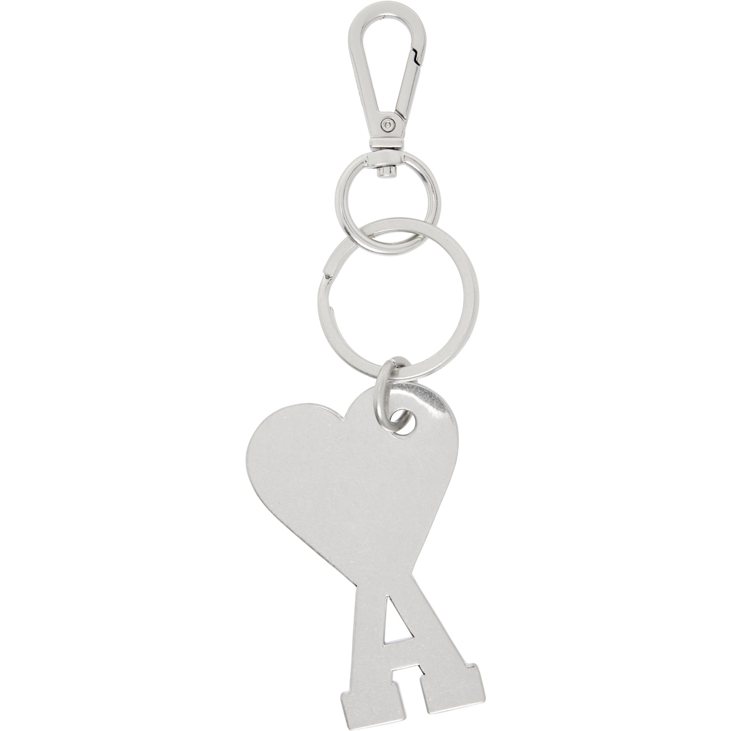  Ami Paris Silver Ami De Coeur Keychain 