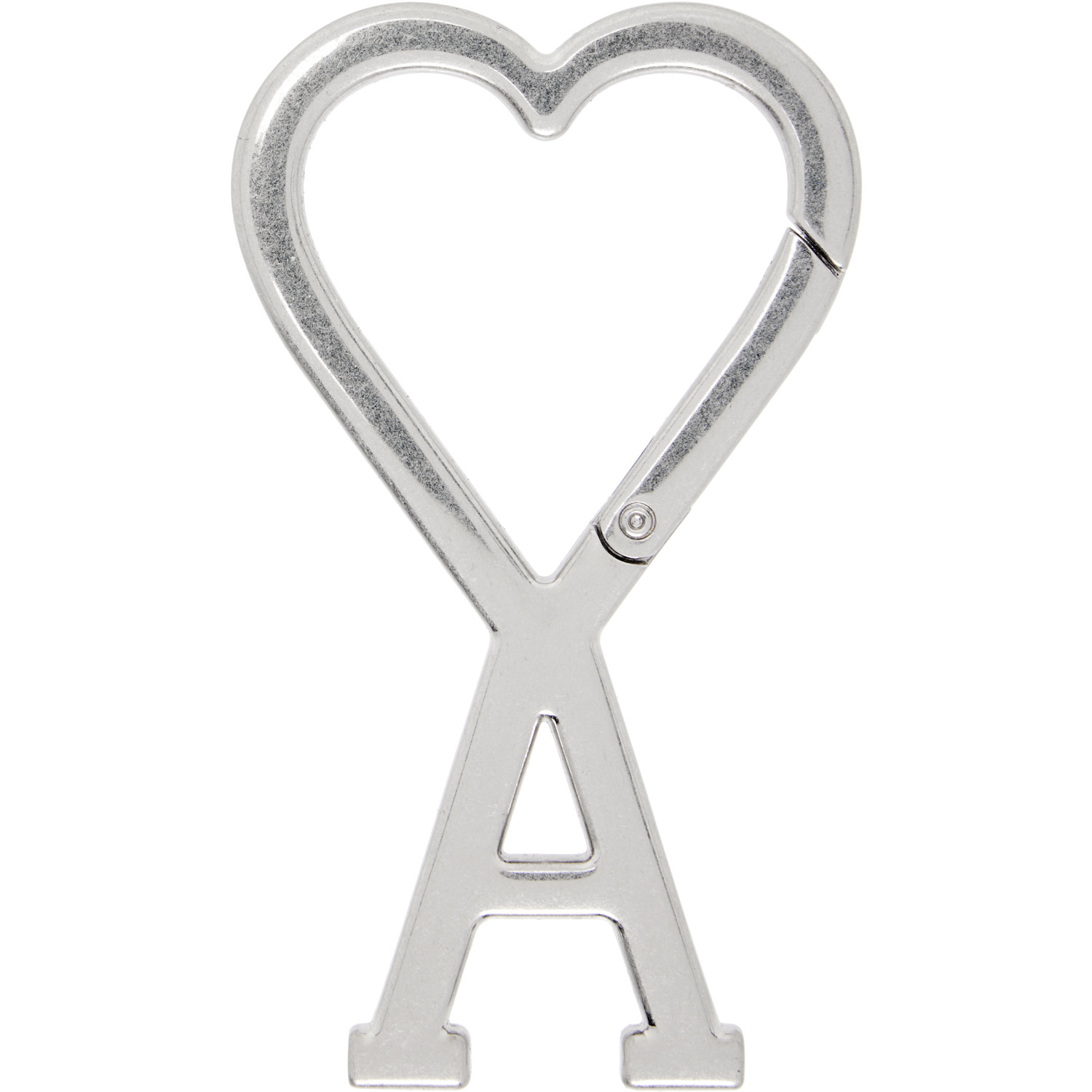  Ami Paris Silver Ami De Coeur Hook Keychain 