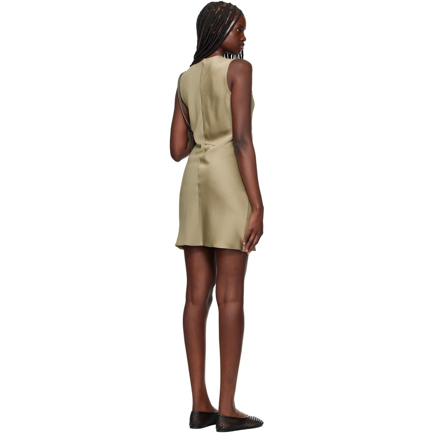  Ami Paris Taupe Straight Minidress 
