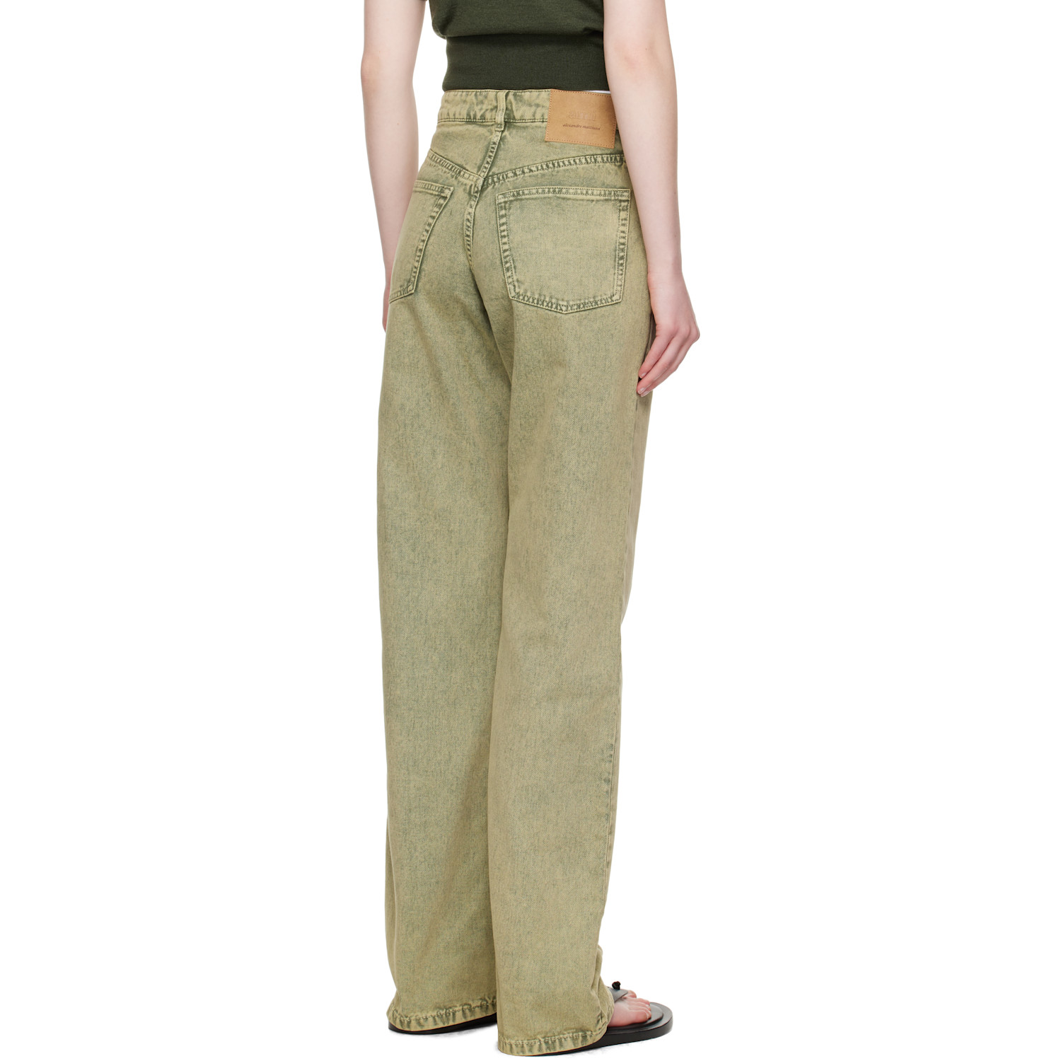  Ami Paris Khaki Cotton Large Fit Jeans 