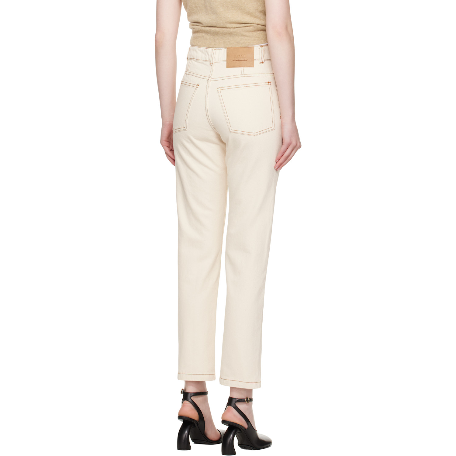  Ami Paris Beige Classic Fit Jeans 