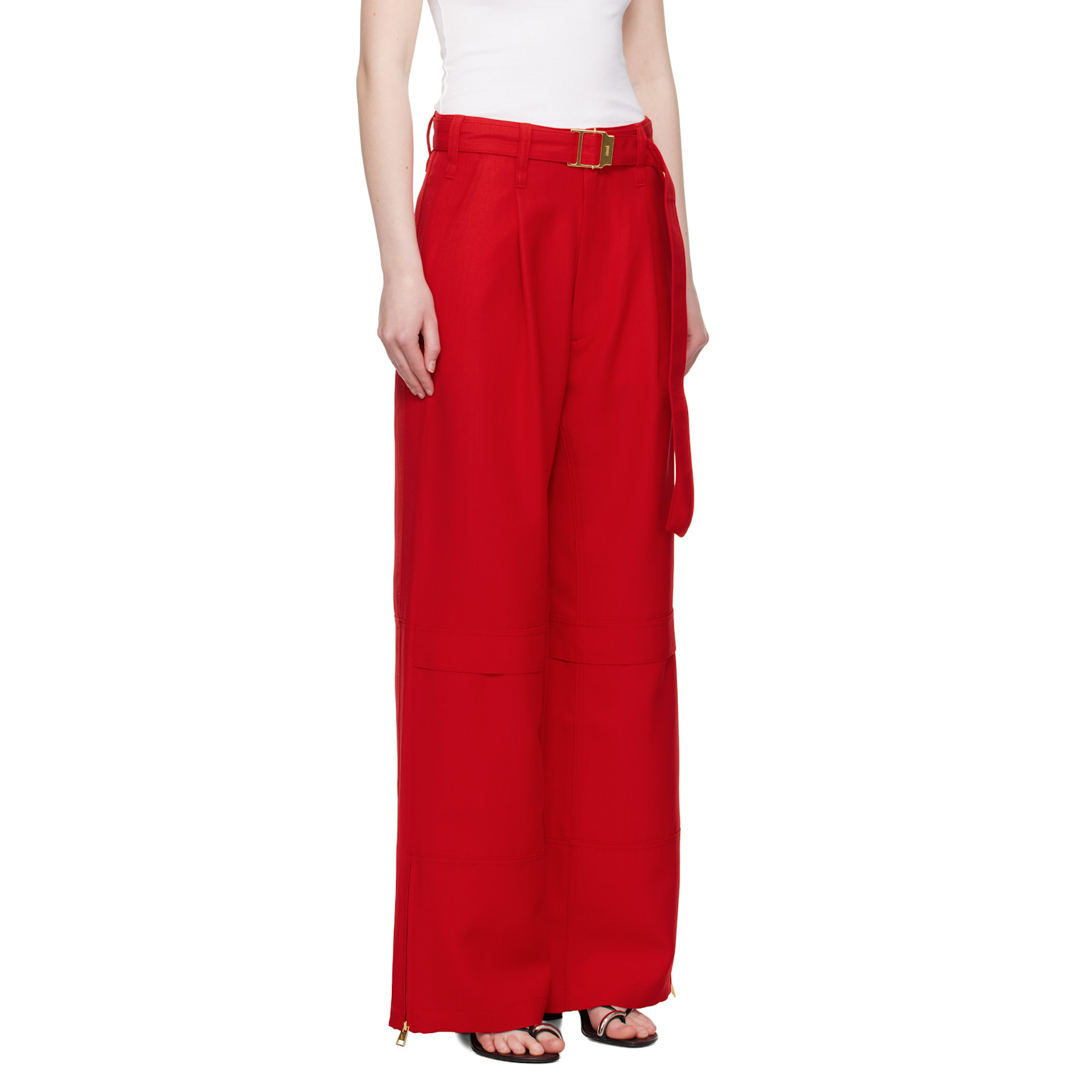  Ami Paris Red Wool Cargo Pants 
