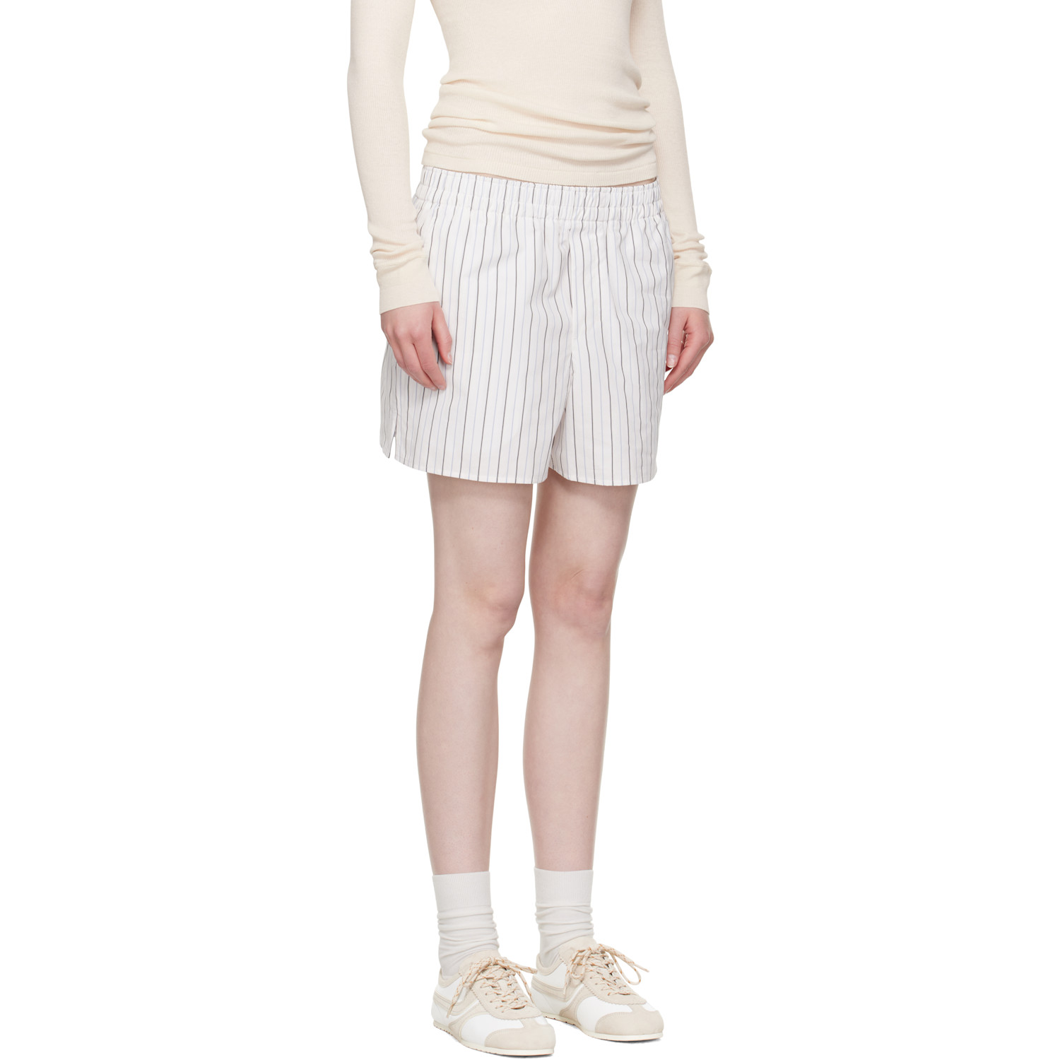  Ami Paris White Cotton Elasticated Shorts 