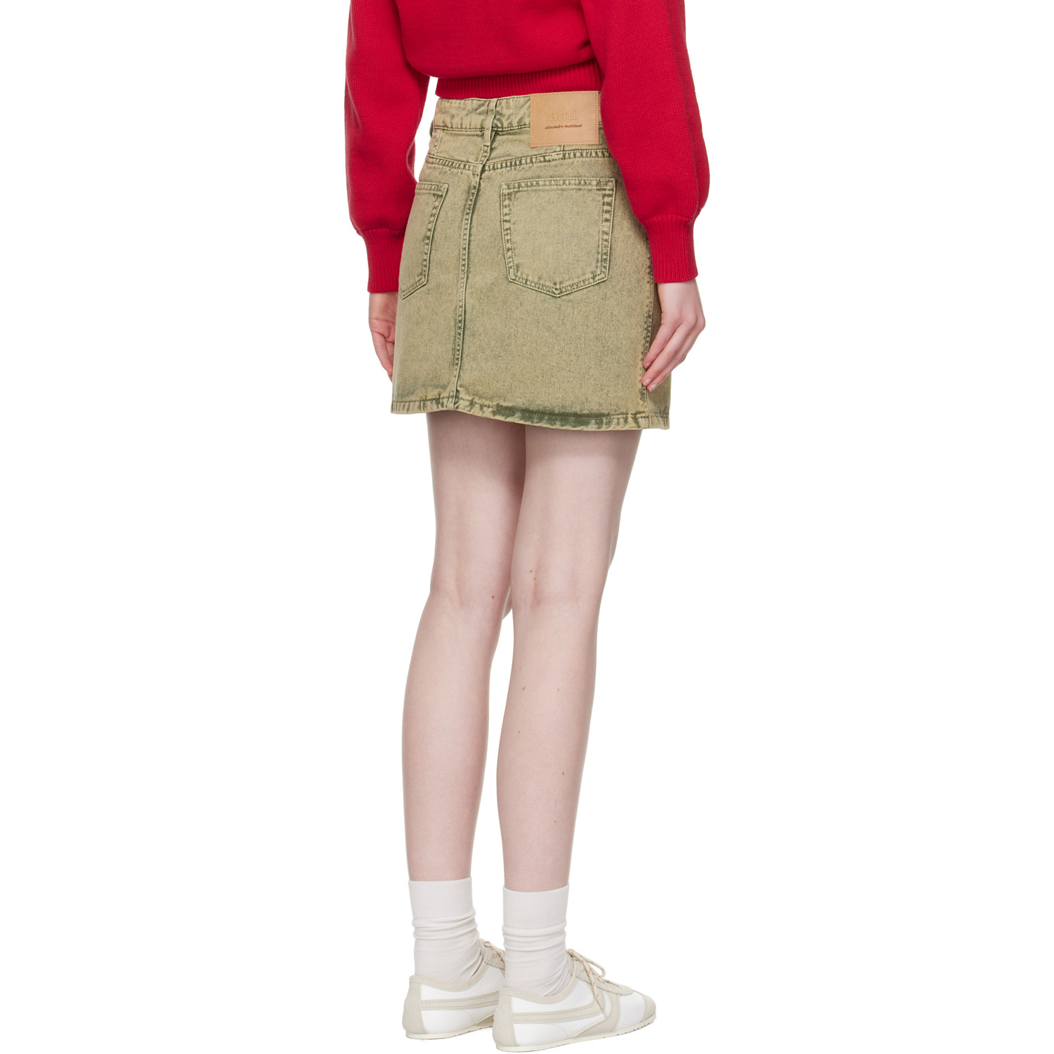 Ami Paris Khaki Cotton Denim Miniskirt 
