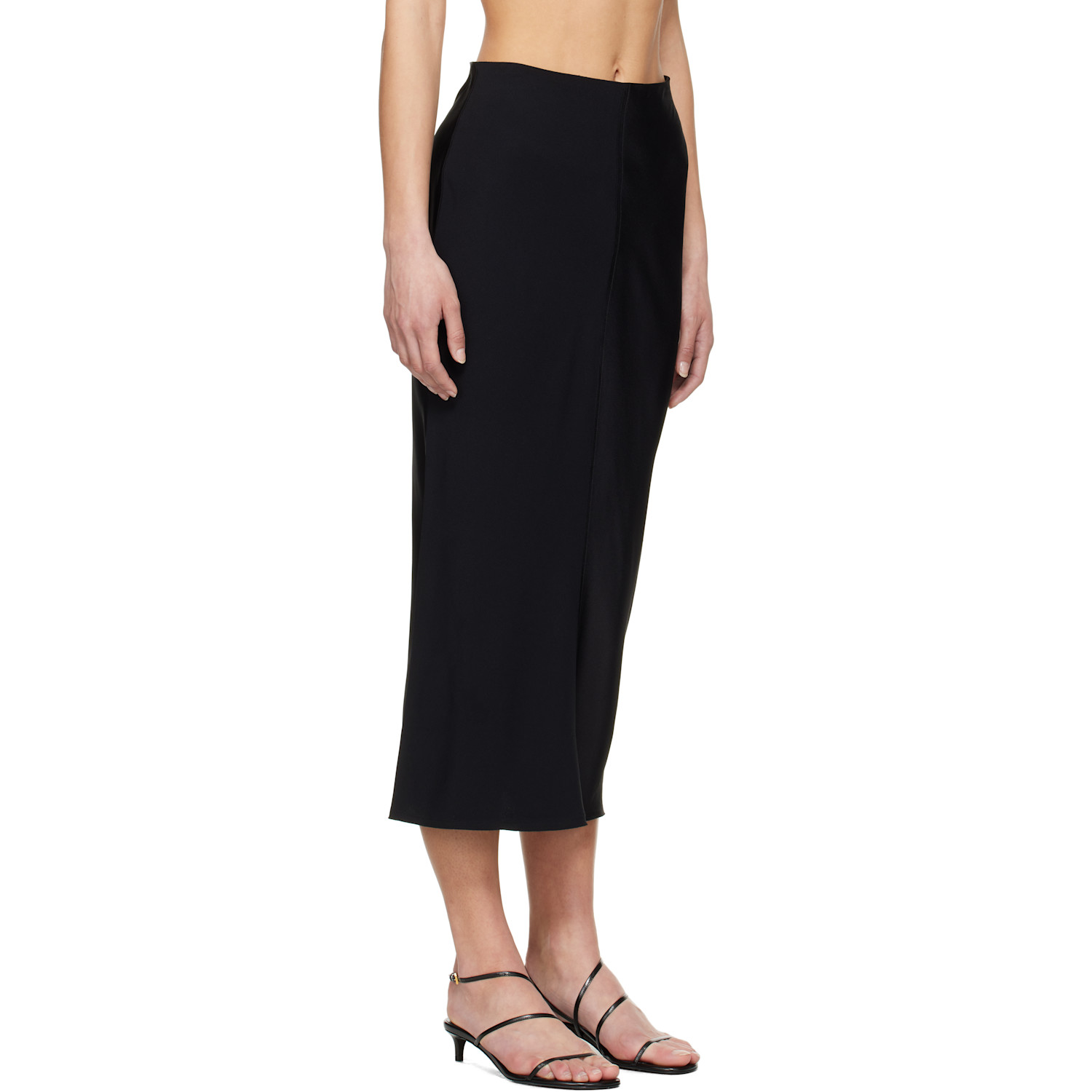  Ami Paris Black Straight Midi Skirt 