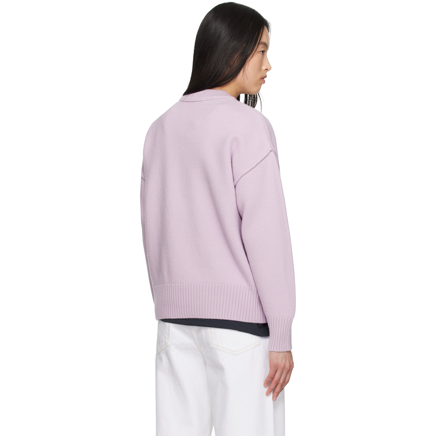  Ami Paris Purple Wool Ami De Coeur Sweater 