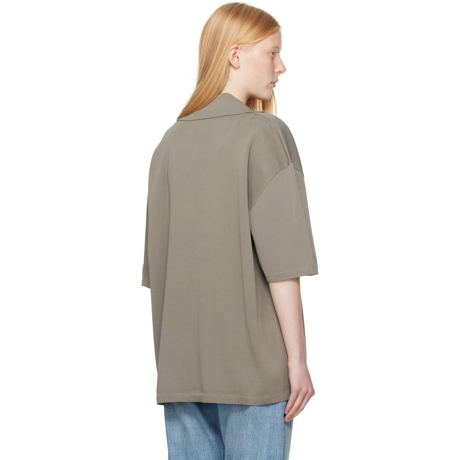  Ami Paris Taupe Short Sleeve Polo 