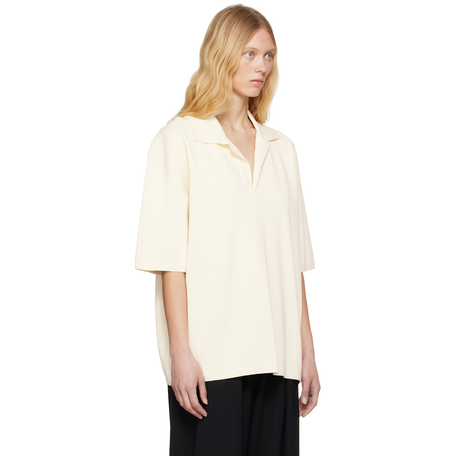  Ami Paris Off-white Short Sleeve Polo 